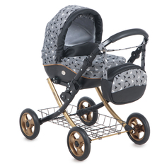 Коляска для кукол Wakart Николь Gold черный + птички