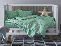 Комплект постельного белья Детский в кроватку Galtex Полосатые мишки зеленый