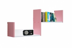 Полка навесная Матрица №3 Белый/Светло-розовый