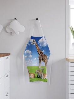 Фартук кухонный регулируемый "Жираф и антилопы", универсальный размер Joy Arty