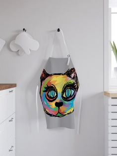 Фартук кухонный регулируемый "Рисованный кот", универсальный размер Joy Arty