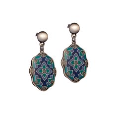 Серьги из бижутерного сплава/бронзы с эмалью Clara Bijoux A76381-1 BL