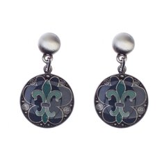 Серьги из бижутерного сплава/бронзы с эмалью Clara Bijoux A70581 G