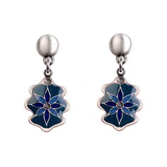 Серьги из бижутерного сплава/бронзы с эмалью Clara Bijoux A51771.1T BL