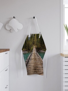 Фартук кухонный регулируемый "Деревянный речной мост", универсальный размер Joy Arty