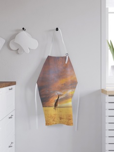 Фартук кухонный регулируемый "Жираф в поле", универсальный размер Joy Arty