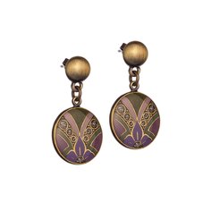 Серьги из бижутерного сплава с эмалью Clara Bijoux A12615-25 V