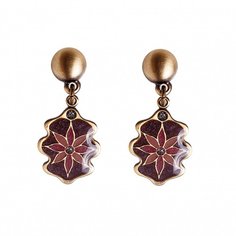 Серьги из бижутерного сплава/бронзы с эмалью Clara Bijoux A51778-18.T V