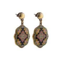 Серьги из бижутерного сплава с эмалью Clara Bijoux A76389 G