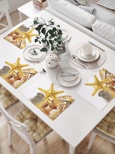 JoyArty Салфетки для сервировки «Ракушки и морская звезда» (32х46 см, 4 шт.)