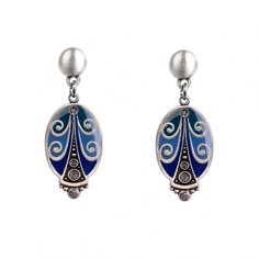 Серьги из бижутерного сплава/бронзы с эмалью Clara Bijoux A59971.1T BL