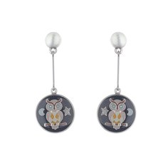 Серьги из бижутерного сплава/бронзы с эмалью Clara Bijoux A35536.6 TC BW