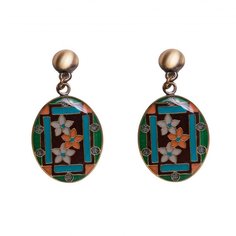 Серьги из бижутерного сплава/бронзы с эмалью Clara Bijoux A75776-6 BR