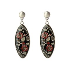 Серьги из бижутерного сплава/бронзы с эмалью Clara Bijoux A77172 BW