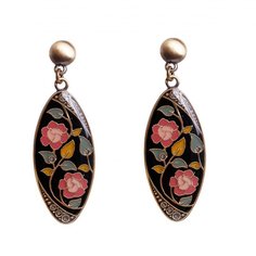 Серьги из бижутерного сплава/бронзы с эмалью Clara Bijoux A77179 BW