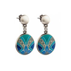 Серьги из бижутерного сплава с эмалью Clara Bijoux A12613-13 BL