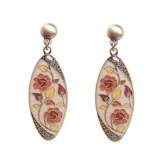 Серьги из бижутерного сплава/бронзы с эмалью Clara Bijoux A77172-2 BR