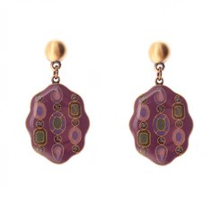 Серьги из бижутерного сплава/бронзы с эмалью Clara Bijoux A75653 V