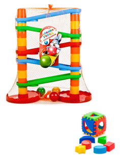 Набор развивающий Биплант Зайкина горка. Аттракцион №1 + Кубик логический 15004+40-0011