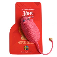 Игрушка для кошек Lion Мышка текстиль, розовый, 7 см