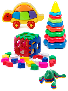 Набор развивающий Karolina Toys Черепашка, Кубик, Пирамида бол, Команда КВА