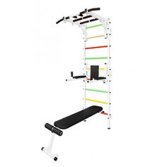 Шведская стенка AstaSport с турником Рукоход, брусьями и скамьей Asta44 Белая