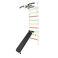 Шведская стенка AstaSport враспор с турником Рукоход и скамьей Asta72 Белая