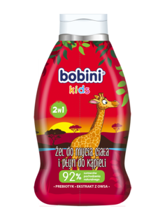 Гель для душа и пена для ванны 2 в 1 BOBINI CLASSIC Жираф 1+, 660 мл