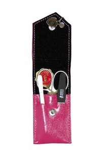 Маникюрный набор,Mertz Manicure 3 пр., футляр кожаный, розовый A3111RF Mertz Manicure