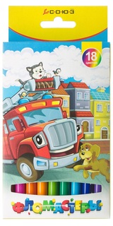 Фломастеры СОЮЗ Машинки 18 цветов