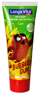 Детская зубная паста-гель Longa Vita Angry Birds c от 3-х лет Bubble Gum 75 г