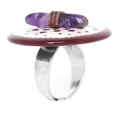 Кольцо из бижутерного сплава с рогом/аметистом Nature Bijoux NB20.2-19-23761