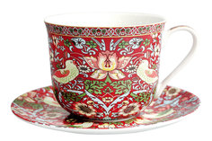 Пара чайная Коралл Jumbo Strawberry Thief Red 370 мл