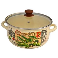 Кастрюля эмалированная со стеклянной крышкой 4л Керченская эмаль