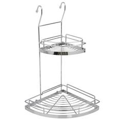 Полка на рейлинг угловая 2 ярусная MX-422 хром глянец Lemax