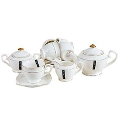 Набор чайный "Снежная королева" 280/850/500мл (15пр.) Коралл