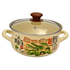 Кастрюля эмалированная со стеклянной крышкой 2л Керченская эмаль