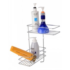 Полка для ванной комнаты и кухни угловая двойная, Optima