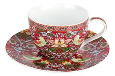 Пара чайная Коралл Jumbo Strawberry Thief Red 250 мл