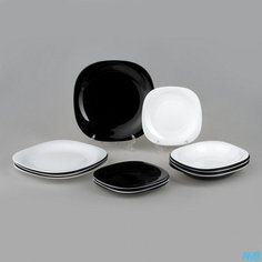 Сервиз столовый 18пр, CARINE BLACK AND WHITE (60) D2380 Luminarc