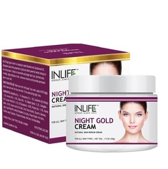 Крем для лица ночной антивозрастной крем для лица 50г Night Gold Cream INLIFE