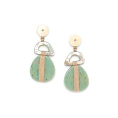 Серьги из бижутерного сплава с деревом/перламутром Nature Bijoux NB21.1-12-75205