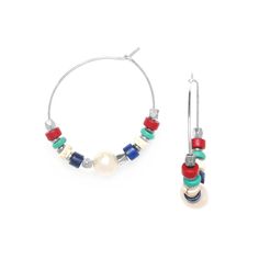 Серьги-кольца из бижутерного сплава с лазуритом/агатом Nature Bijoux NB21.1-12-75607