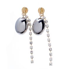 Серьги из бижутерного сплава с кристаллом Moon Paris MR-21.04-014