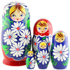 Матрешка Фартук с ромашками (5 мест, 17 см) No Brand