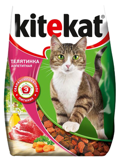 Сухой корм для кошек Kitekat, Телятинка аппетитная, 18шт по 350г