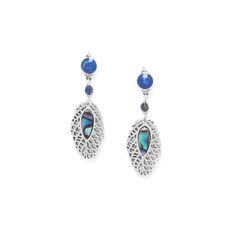 Серьги из бижутерного сплава с лазуритом/перламутром Nature Bijoux NB21.1-12-75626