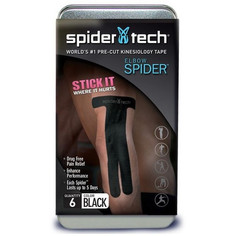 Тейп SpiderTech преднарезанный для локтевой части, 6шт. черный