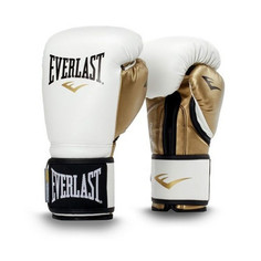 Перчатки тренировочные Everlast Powerlock PU 10oz белые/золотые