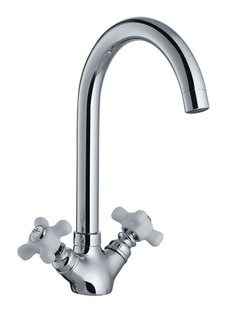 Смеситель для кухни (мойки) HAIBA HB4118 латунь с высоким поворотным изливом, хром